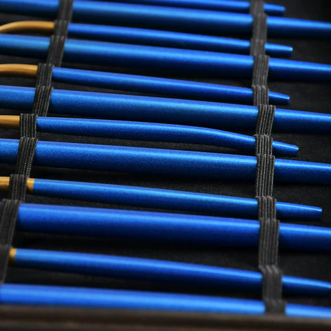 24Pcs Luxury Modern Blue And Gold Cutlery Set