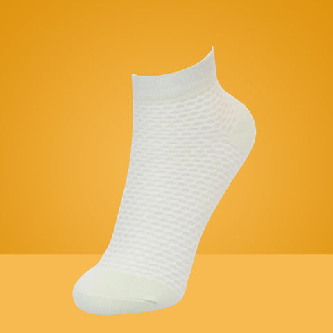 5 Packs Mosaic Pattern Faint Color Cotton Cut Liner Socks