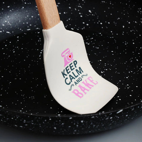 3Pcs Silicone Spatula Bamboo Wood Made