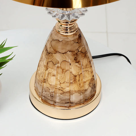 Elevated Serene Gold Rim Marble Table Lamp