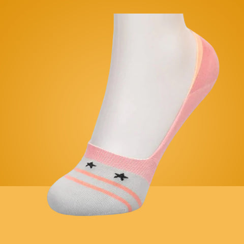 5 Packs Three Star Icon Premium Cotton No Show Ankle Socks