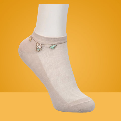 5 Packs Katze Design Cut Liner Premium Cotton Socks