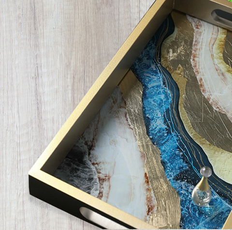 Abstract Art Rectangle Trays (Pair)