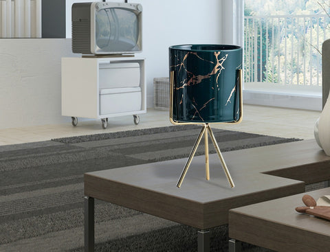 Green Marble Doppelganger Porcelain Flower Pot