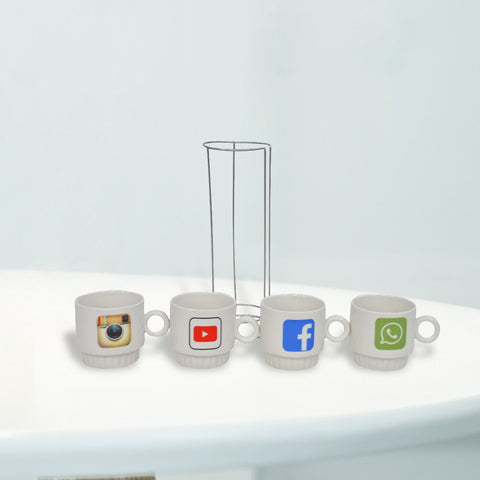 5Pcs Social Media Mug Stack