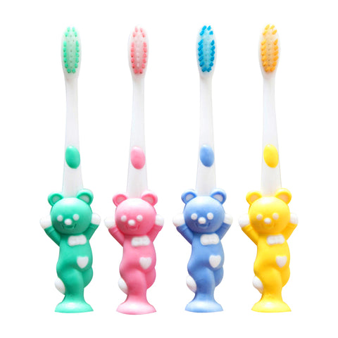 4 Packs Soft Bristles Teddy Bear Style Kids Toothbrush