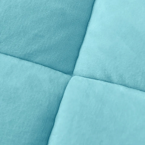 Teal Quilted Fleece Sherpa Comforter
