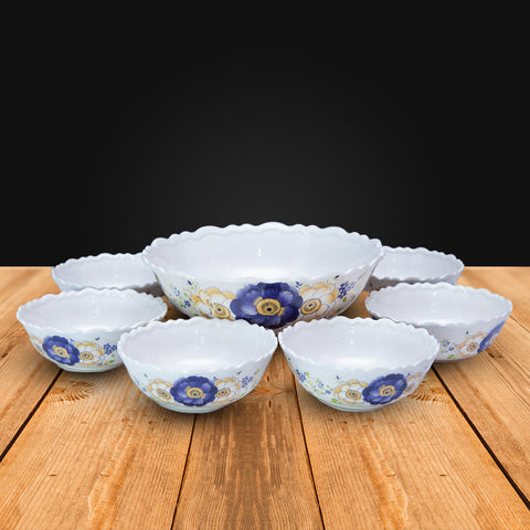 7Pcs Blue Melamine Bowl Set