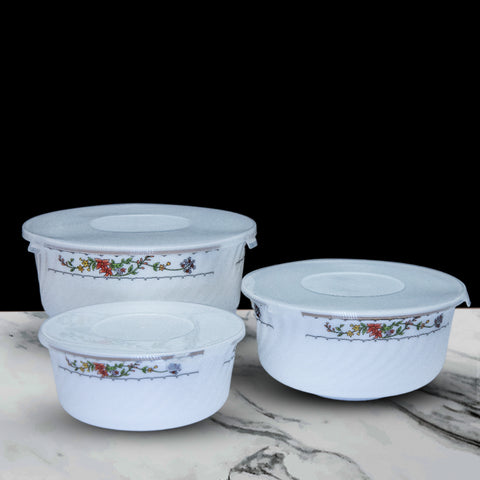 3Pcs Multi Floral Marble Bowls