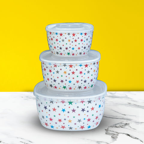3Pcs Melamine Multi Stars Bowls