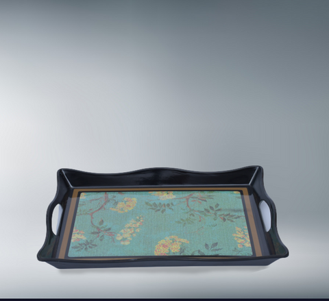 Serving Tray- Melamine Teal Floral