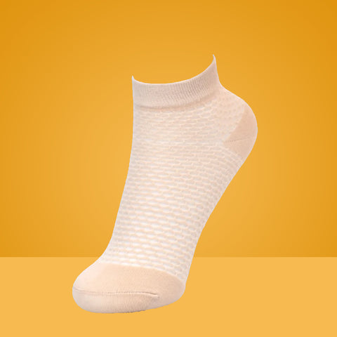 5 Packs Mosaic Pattern Faint Color Cotton Cut Liner Socks