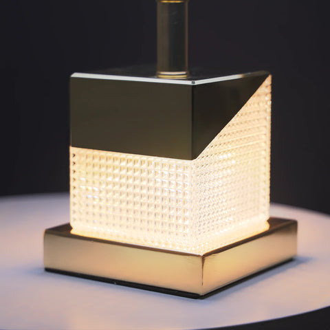 Table Lamp Retro Square Glass Bottom