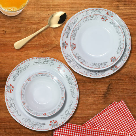 24Pcs Floral Melamine Dinner Set