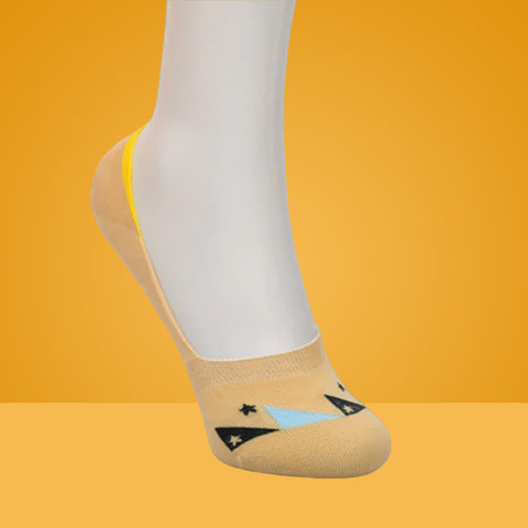 5 Packs Unique Style Premium Cotton No Show Ankle Socks