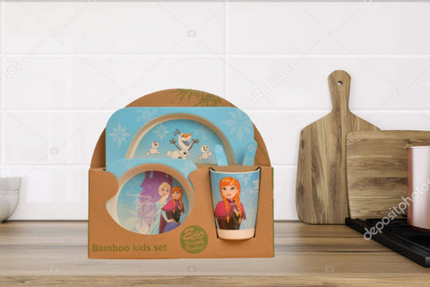 5Pcs Melamine Kids Dinnerware Set