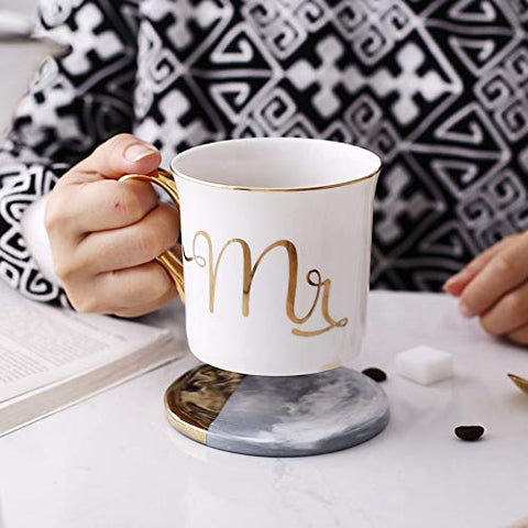 Mr And Mrs Paired Gold Mugs