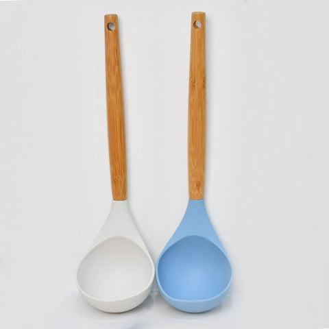 Silicon Ladle Bamboo Wood
