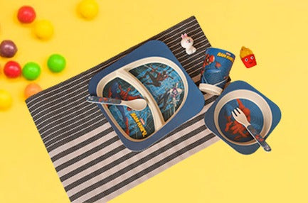 5Pcs Melamine Kids Dinnerware Set