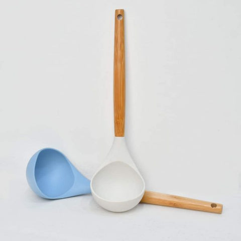 Silicon Ladle Bamboo Wood