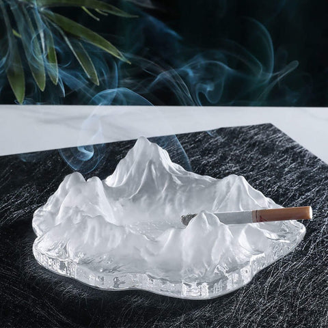 Trendy Glass Ashtray Ice Mount Crystal