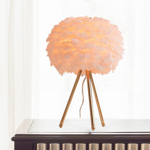 Luminous Furry Feather Table Lamp
