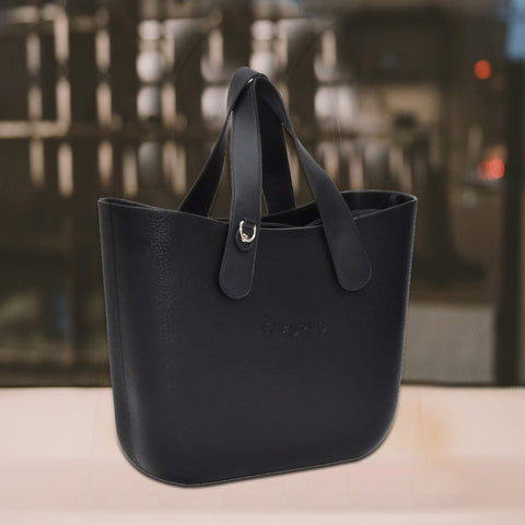 Black Silicone Tote Ladies Bag