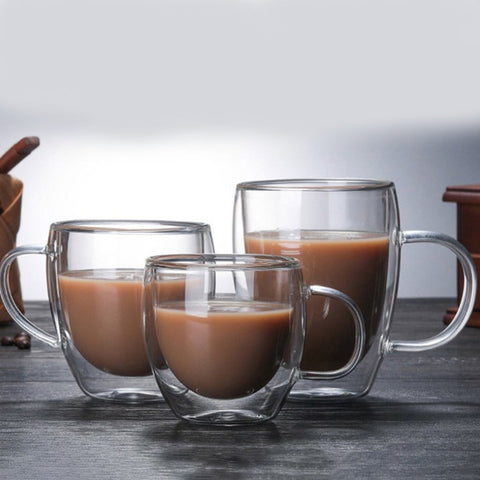 Classic Bistro Double Wall Glass Oval Mug