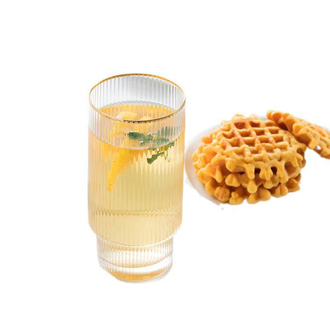 6Pcs Vertical Stripe Gold Glass Set