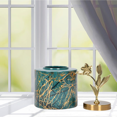 Pine Green Fancy Ceramic Vase