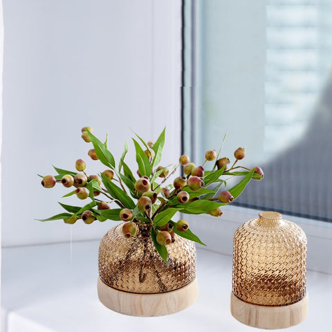 Macaroni Style Glassy Living Room Flower Vase