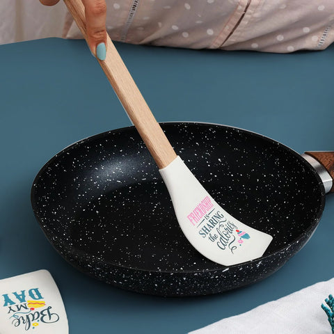 3Pcs Silicone Spatula Bamboo Wood Made