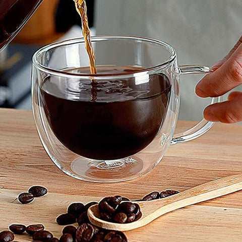 Cool Round Bottom Double Wall Glass Coffee Mug