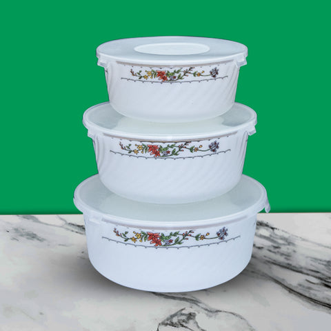 3Pcs Multi Floral Marble Bowls