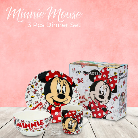 3Pcs Minnie Mouse Ceramic Set