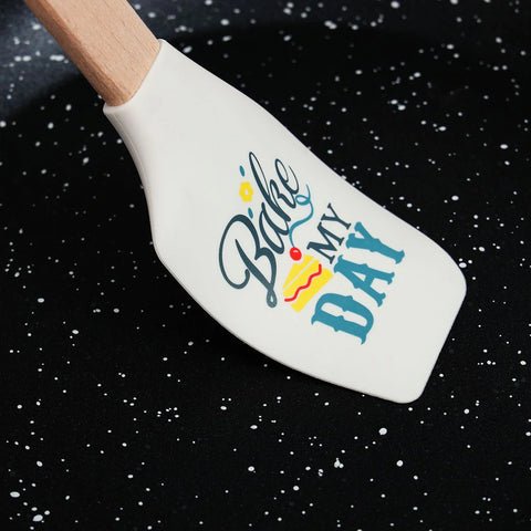 3Pcs Silicone Spatula Bamboo Wood Made