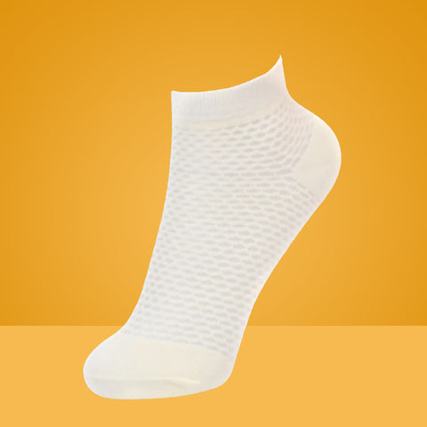 5 Packs Mosaic Pattern Faint Color Cotton Cut Liner Socks