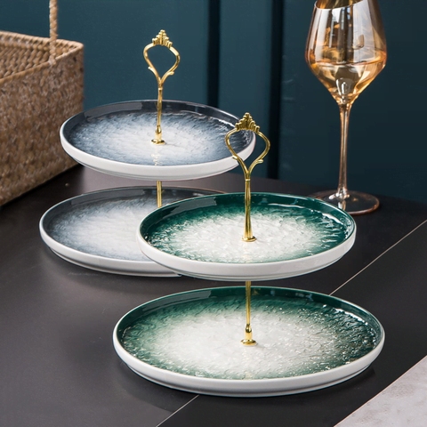 Round Ceramic Tray 2 Tier Nordic Style