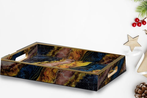 Abstract Art Rectangle Trays (Pair)