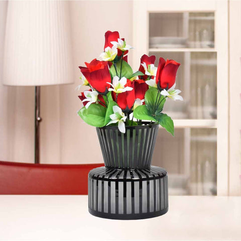 Classic Black Stripe Glass Vase