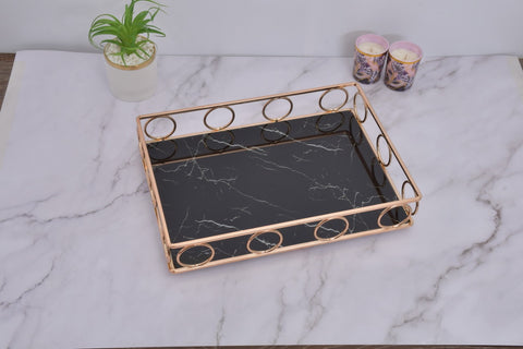 Black Chrome Handled Tray