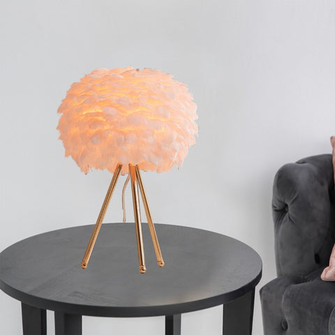 Luminous Furry Feather Table Lamp
