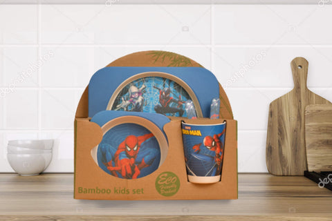 5Pcs Melamine Kids Dinnerware Set