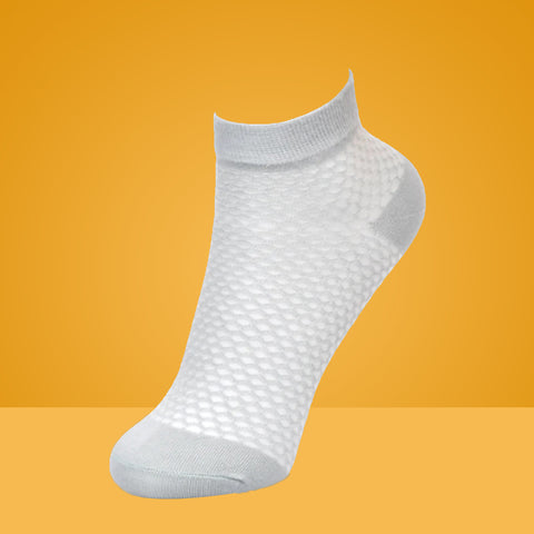 5 Packs Mosaic Pattern Faint Color Cotton Cut Liner Socks