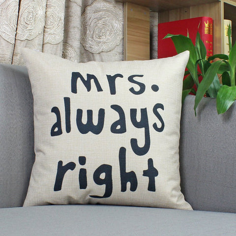 Mrs. Always Right-Prime Throw Cushion Cover