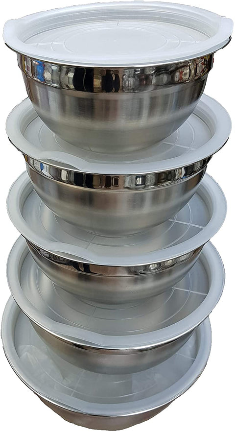 5Pcs Silver Dome Stainless Steel Bowls