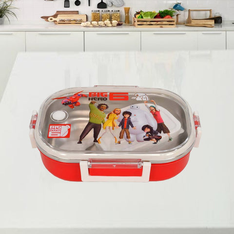 Red Lunch Box for kids- Cartoon Character Stainless Steel
