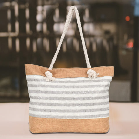 Ladies Stripes Tote Shoulder Bag