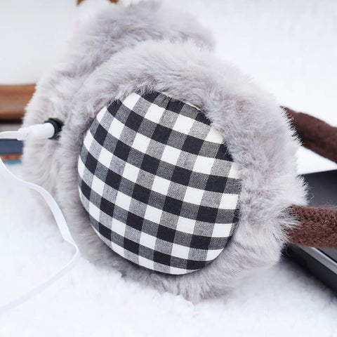 Lady Pure Plush Comfy Warmer Headband Musical Back Earmuffs