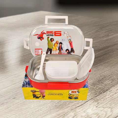Red Lunch Box for kids- Cartoon Character Stainless Steel